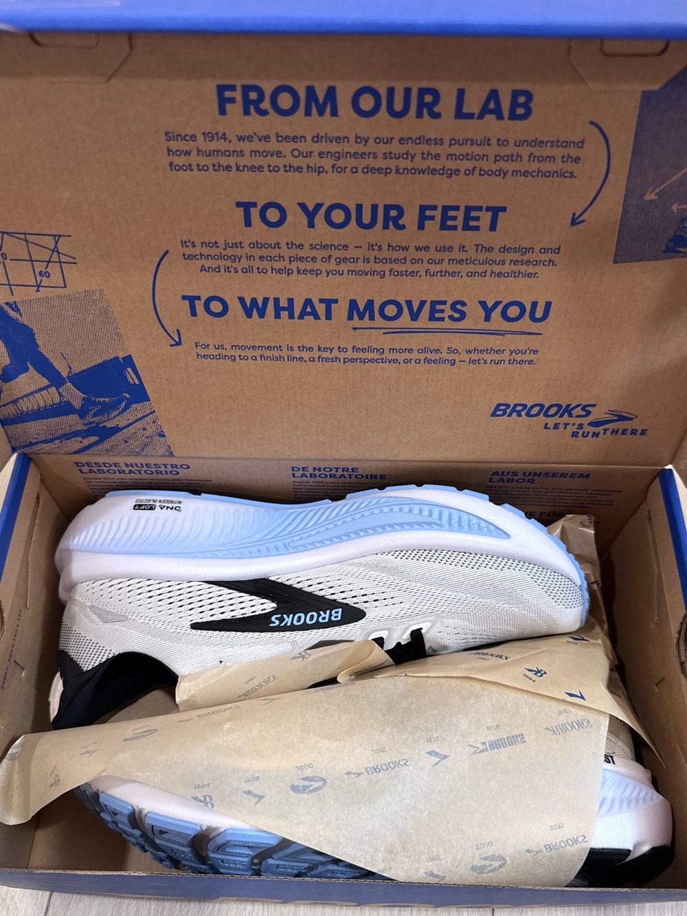 NEW Brooks Ghost 18 Running Shoes in White/Black/Open Air Shoes Sz: 8.5 Men - Picture 2 of 12